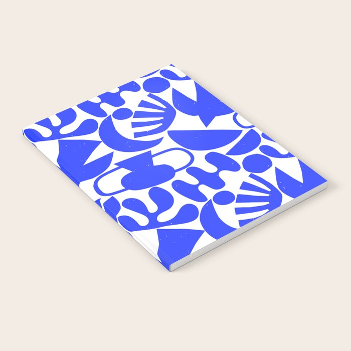 Abstract organic blue shape art pattern Notebook Gallery Image 1