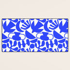 Abstract organic blue shape art pattern Desk Mat Gallery Image 3
