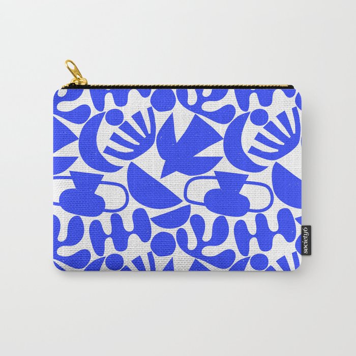 Abstract organic blue shape art pattern Carry All Pouch Gallery Image 1