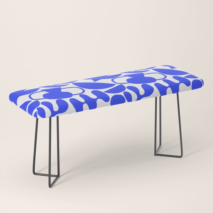 Abstract organic blue shape art pattern Bench Gallery Image 1