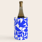 Abstract organic blue shape art pattern Wine Chiller Gallery Image 1