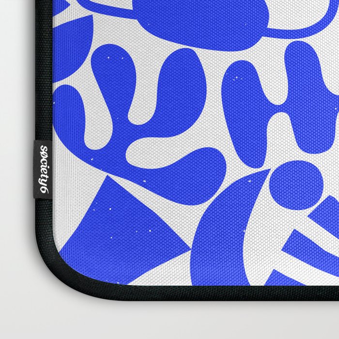 Abstract organic blue shape art pattern Laptop Sleeve Gallery Image 3