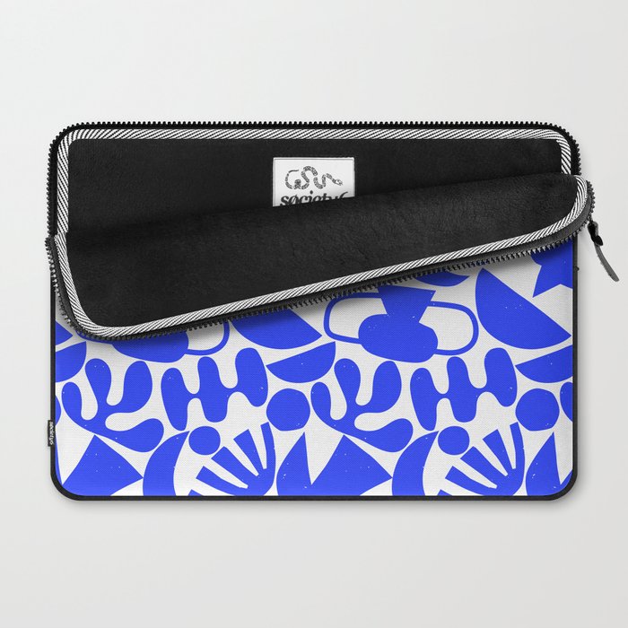 Abstract organic blue shape art pattern Laptop Sleeve Gallery Image 2