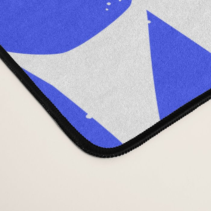 Abstract organic blue shape art pattern Desk Mat Gallery Image 4