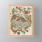 Lost Portal: Parasaurolophus | Retro Rainbow Palette | Dinosaur Science Fiction Art Mini Art Print Gallery Image 1