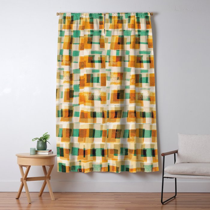 Abstract Linocut Pattern #9 Window Curtain Gallery Image 5
