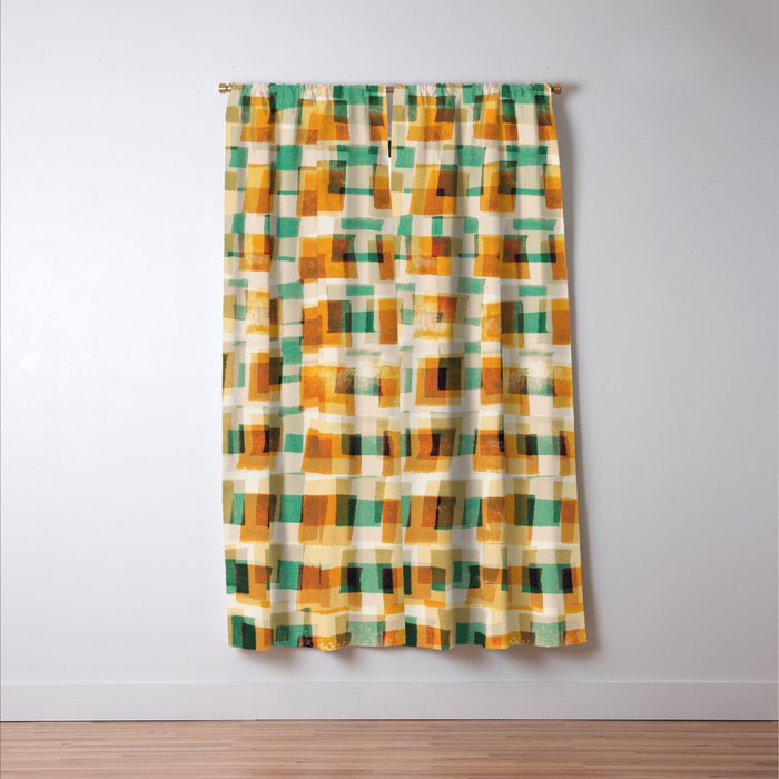 Abstract Linocut Pattern #9 Window Curtain Gallery Image 3