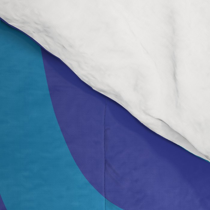 Blue Toned Abstract Mid Century Modern Palm Springs Pattern Comforter Gallery Image 4