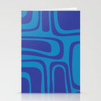 Blue Toned Abstract Mid Century Modern Palm Springs Pattern Stationery Card Gallery Image 2
