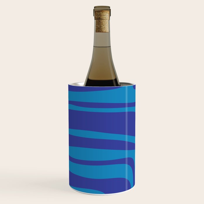 Blue Toned Abstract Mid Century Modern Palm Springs Pattern Wine Chiller Gallery Image 2