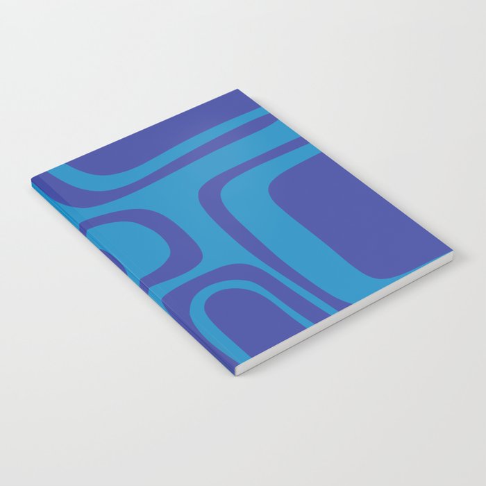 Blue Toned Abstract Mid Century Modern Palm Springs Pattern Notebook Gallery Image 2