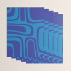 Blue Toned Abstract Mid Century Modern Palm Springs Pattern Wrapping Paper Gallery Image 3