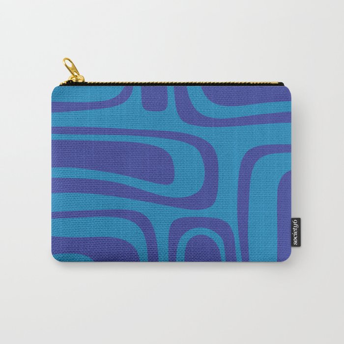 Blue Toned Abstract Mid Century Modern Palm Springs Pattern Carry All Pouch Gallery Image 1