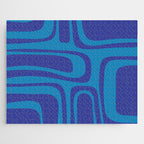 Blue Toned Abstract Mid Century Modern Palm Springs Pattern Jigsaw Puzzle Gallery Image 1