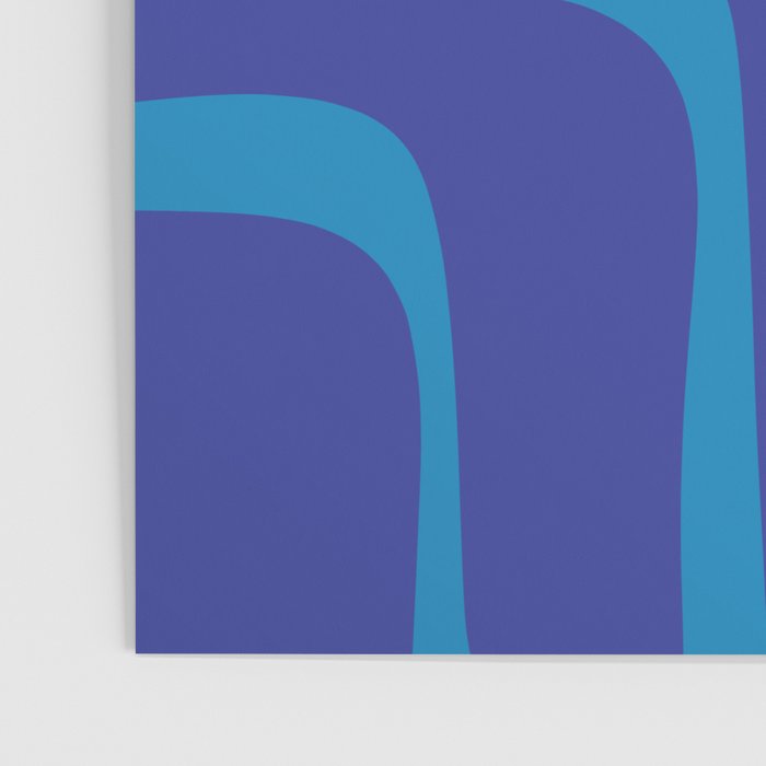 Blue Toned Abstract Mid Century Modern Palm Springs Pattern Poster Gallery Image 3
