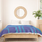 Blue Toned Abstract Mid Century Modern Palm Springs Pattern Duvet Cover Gallery Image 3