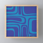 Blue Toned Abstract Mid Century Modern Palm Springs Pattern Mini Art Print Gallery Image 1