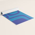 Blue Toned Abstract Mid Century Modern Palm Springs Pattern Yoga Mat Gallery Image 2