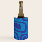 Blue Toned Abstract Mid Century Modern Palm Springs Pattern Wine Chiller Gallery Image 1