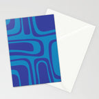 Blue Toned Abstract Mid Century Modern Palm Springs Pattern Stationery Card Gallery Image 2