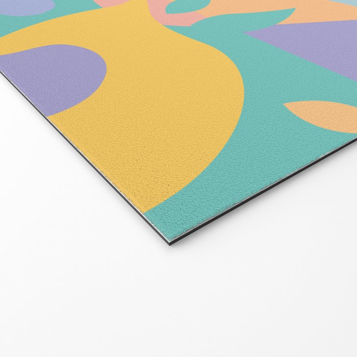 Lemons in Amalfi / Abstract shapes, Pink, Turquoise, Yellow, Lavender Welcome Mat Gallery Image 2