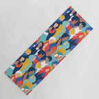 Every day we glow International Women's Day // midnight navy blue background teal, mint, electric blue neon orange red and gold humans  Yoga Mat Gallery Image 1