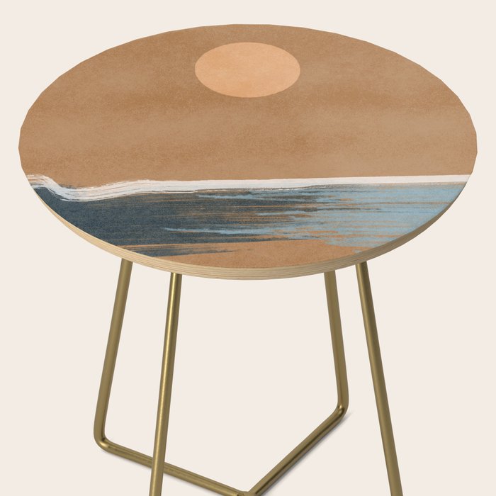 Sunset with minimal shapes on kraft paper Side Table Gallery Image 2