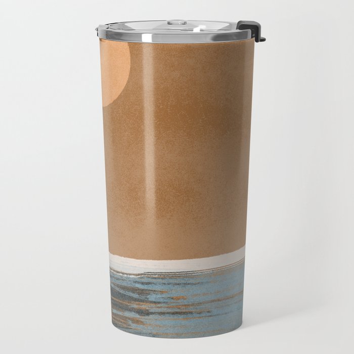 Sunset with minimal shapes on kraft paper Travel Mug Gallery Image 2