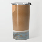 Sunset with minimal shapes on kraft paper Travel Mug Gallery Image 2