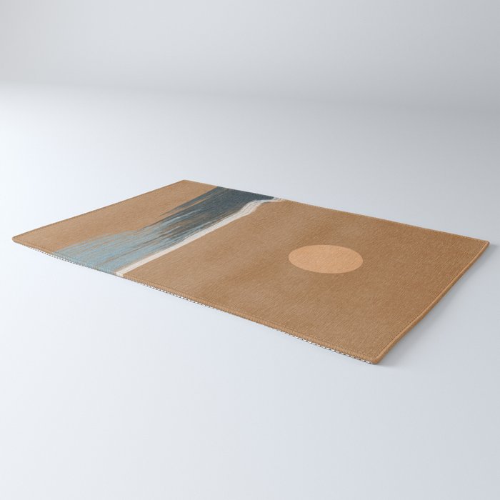 Sunset with minimal shapes on kraft paper Rug Gallery Image 3