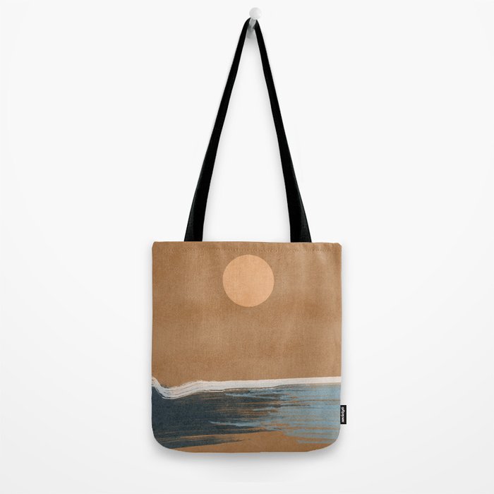Sunset with minimal shapes on kraft paper Tote Bag Gallery Image 2