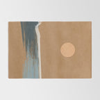 Sunset with minimal shapes on kraft paper Rug Gallery Image 2