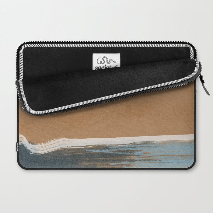 Sunset with minimal shapes on kraft paper Laptop Sleeve Gallery Image 2