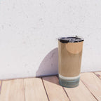 Sunset with minimal shapes on kraft paper Travel Mug Gallery Image 4