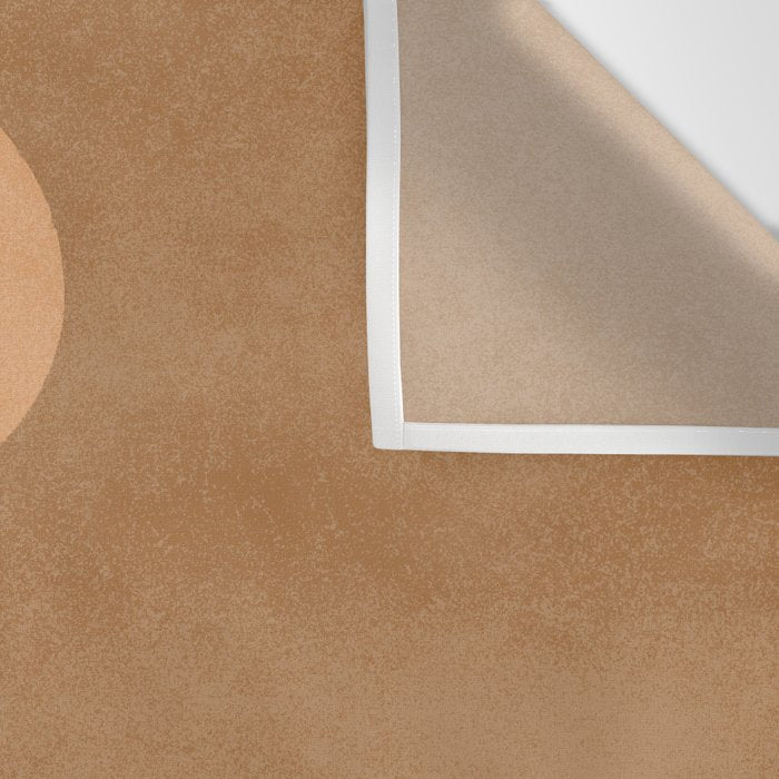 Sunset with minimal shapes on kraft paper Wall Tapestry Gallery Image 3