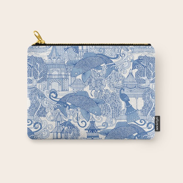chinoiserie toile blue Carry All Pouch Gallery Image 1