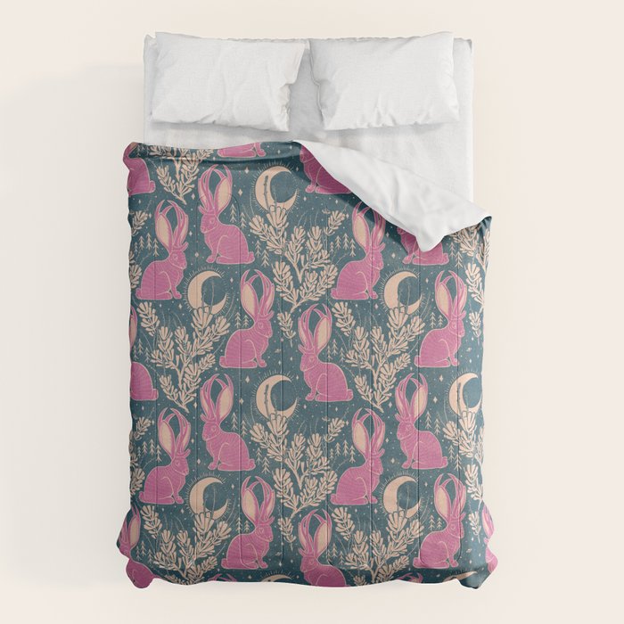 Jackalope - blue and purple  Comforter Gallery Image 6
