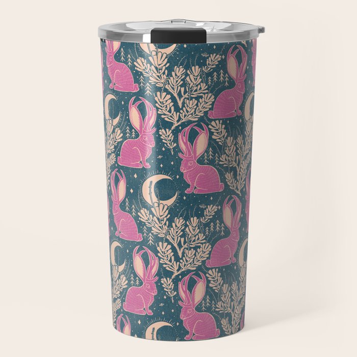 Jackalope - blue and purple  Travel Mug Gallery Image 1