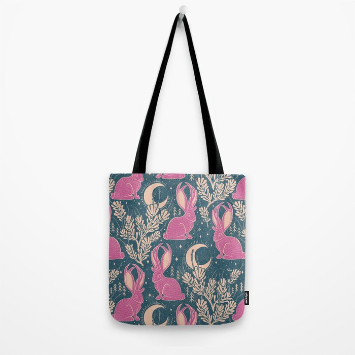 Jackalope - blue and purple  Tote Bag Gallery Image 2