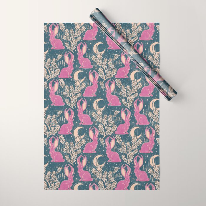 Jackalope - blue and purple  Wrapping Paper Gallery Image 1