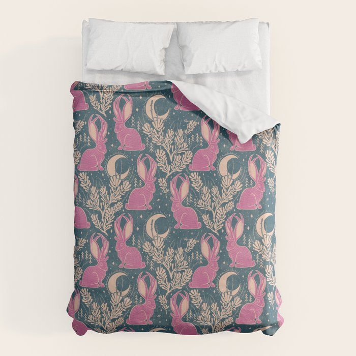 Jackalope - blue and purple  Duvet Cover Gallery Image 6