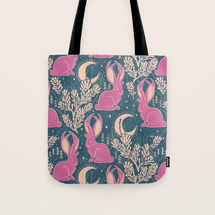 Jackalope - blue and purple  Tote Bag Gallery Image 1