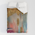 Gold Leaf & Indigo Blue Abstract Duvet Cover Gallery Image 6