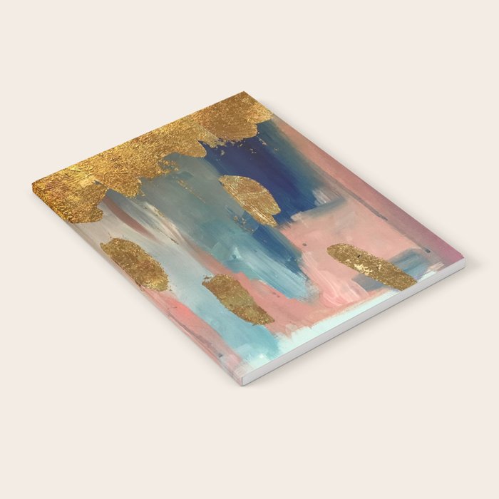 Gold Leaf & Indigo Blue Abstract Notebook Gallery Image 1