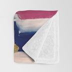 Gold Leaf & Indigo Blue Abstract Throw Blanket Gallery Image 3