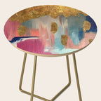 Gold Leaf & Indigo Blue Abstract Side Table Gallery Image 2