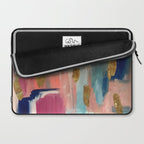 Gold Leaf & Indigo Blue Abstract Laptop Sleeve Gallery Image 2