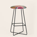 Gold Leaf & Indigo Blue Abstract Stool Gallery Image 1