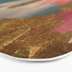 Gold Leaf & Indigo Blue Abstract Bath Mat Gallery Image 3