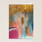 Gold Leaf & Indigo Blue Abstract Stationery Card Gallery Image 2